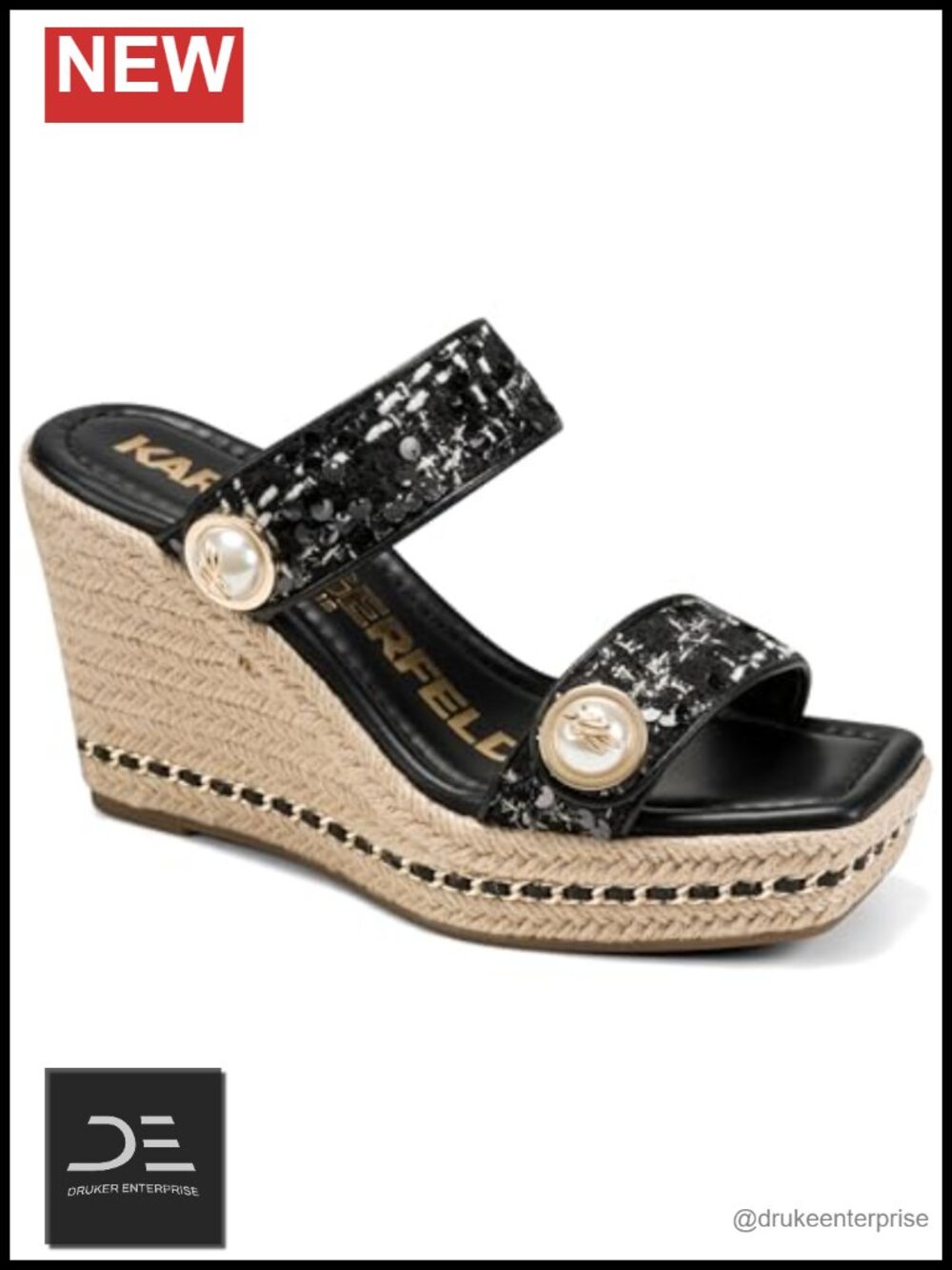 Womens Espadrille Wedge Sandals Double Strap Canvas Open Toe Slip On Casual